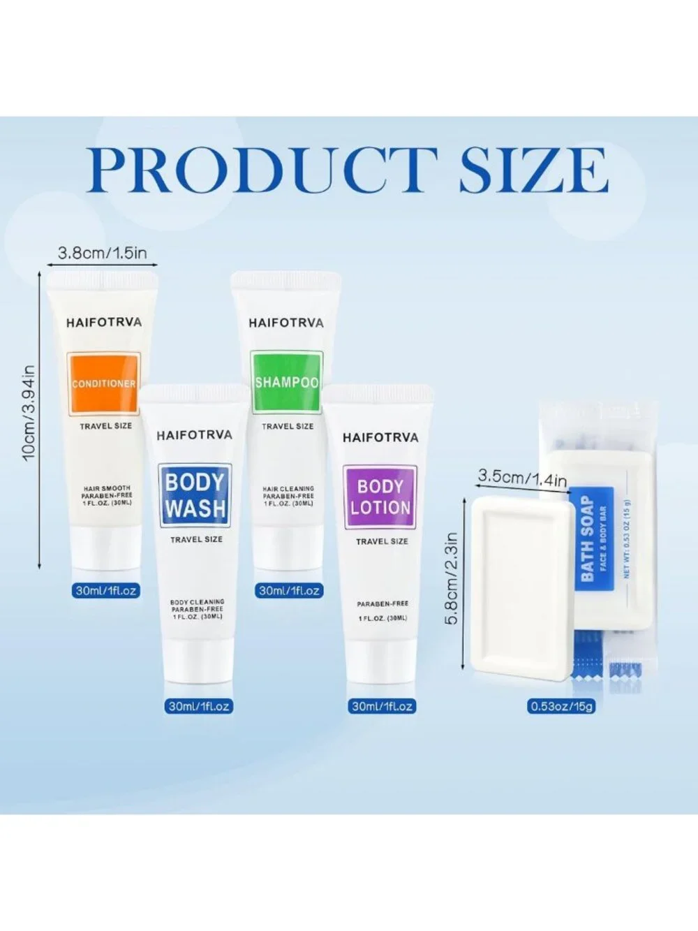 200 Pcs 5-IN-1 Travel Soaps & Toiletries Set, Bulk Hotel Supplies for Guests